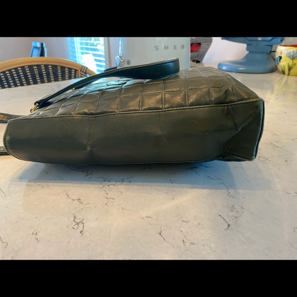 Vintage Chanel Olive Green Lambskin Quilted Tote Bag with CC Logo - Picture 13 of 14